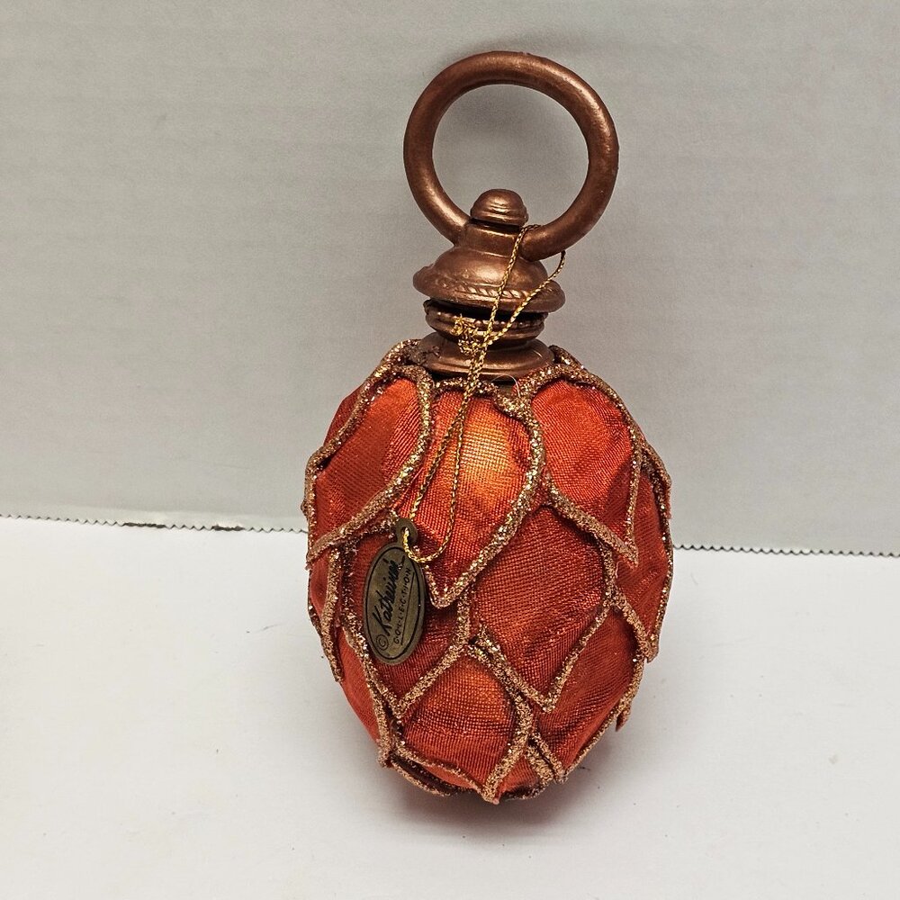 Tall Special Holiday Katherine's Collection Christmas ORANGE Ornament Gold Fob